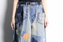 ・“Re:make” damage design wide straight denim