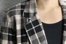 country check linen×rayon easy tailored jacket