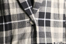 country check linen×rayon easy tailored jacket