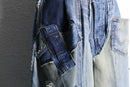 ・“Re:make” damage design wide straight denim