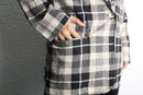 country check linen×rayon easy tailored jacket