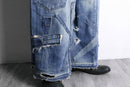 ・“Re:make” damage design wide straight denim