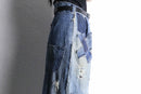 ・“Re:make” damage design wide straight denim