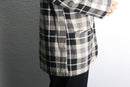 country check linen×rayon easy tailored jacket