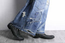 ・“Re:make” damage design wide straight denim