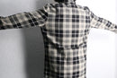 country check linen×rayon easy tailored jacket