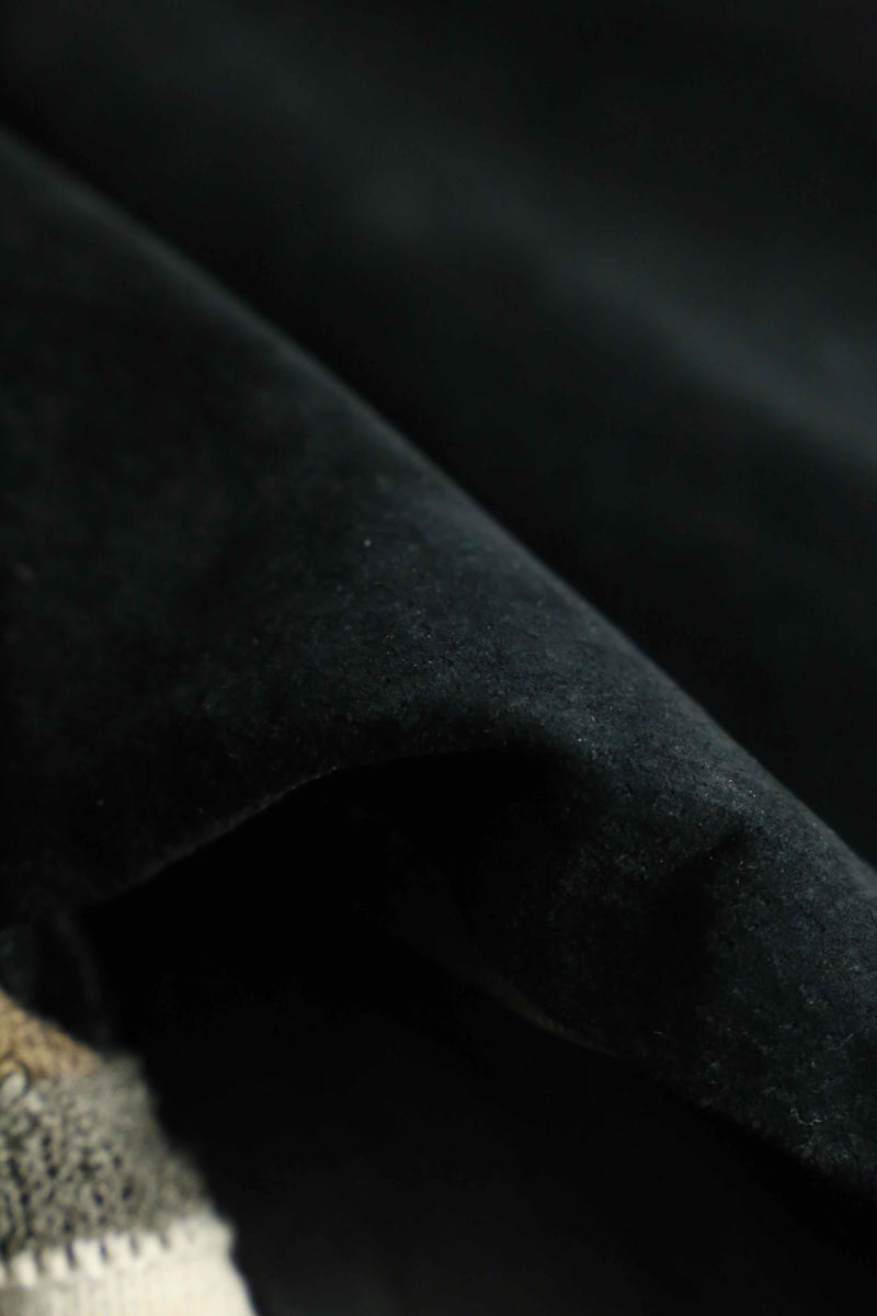 1990s SAXONY leather × 3D knit combi cardigan blouson