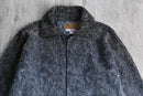 wolf pattern fleece zip jacket