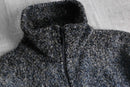 wolf pattern fleece zip jacket