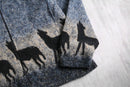 wolf pattern fleece zip jacket