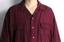 “TOMMY HILFIGER” bordeaux open collar rayon shirt