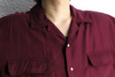 “TOMMY HILFIGER” bordeaux open collar rayon shirt