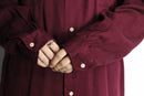 “TOMMY HILFIGER” bordeaux open collar rayon shirt