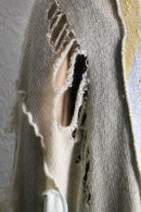 ''Re:make''damage knit zip cardigan