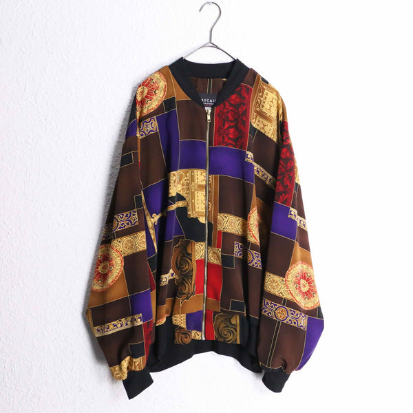 total scarf pattern dazzling polyester blouson