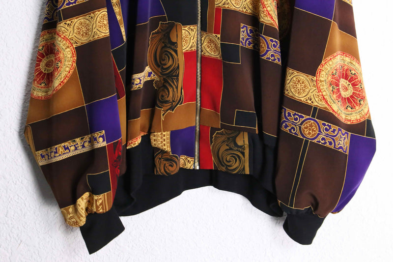 total scarf pattern dazzling polyester blouson