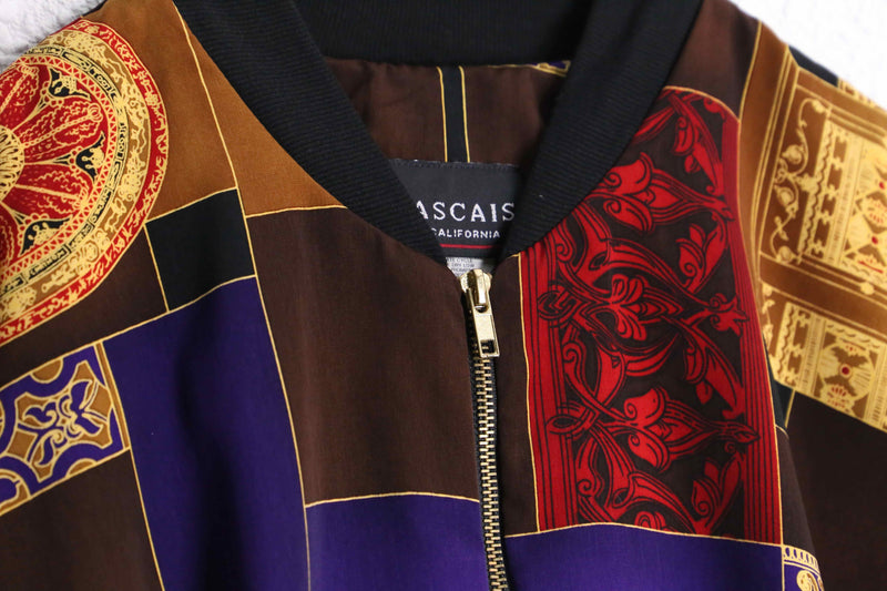 total scarf pattern dazzling polyester blouson
