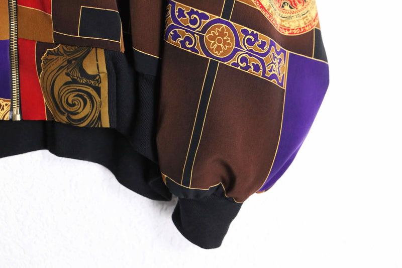 total scarf pattern dazzling polyester blouson