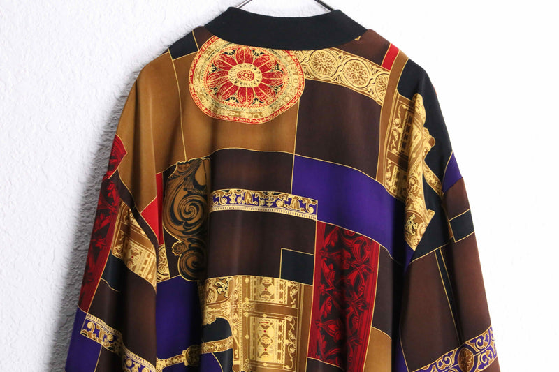 total scarf pattern dazzling polyester blouson