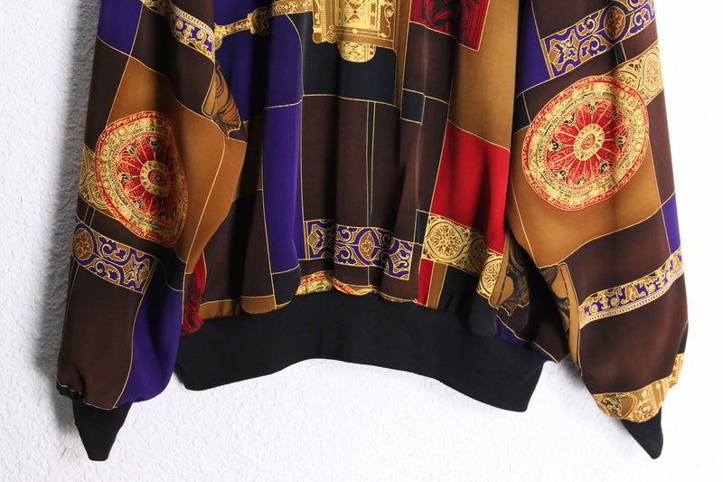total scarf pattern dazzling polyester blouson