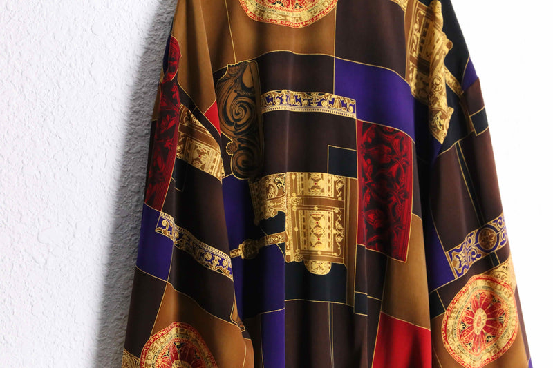 total scarf pattern dazzling polyester blouson
