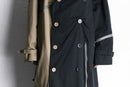 “Re:make” beige × black zip trench coat