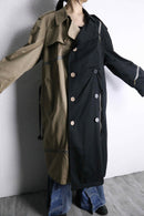 “Re:make” beige × black zip trench coat