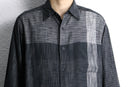 “claiborne”monochrome abstract grid rayon shirt