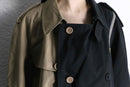 “Re:make” beige × black zip trench coat