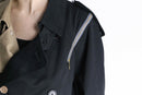 “Re:make” beige × black zip trench coat