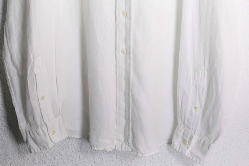 "Polo by RalphLauren" white refinement linen L/S shirt