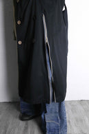 “Re:make” beige × black zip trench coat