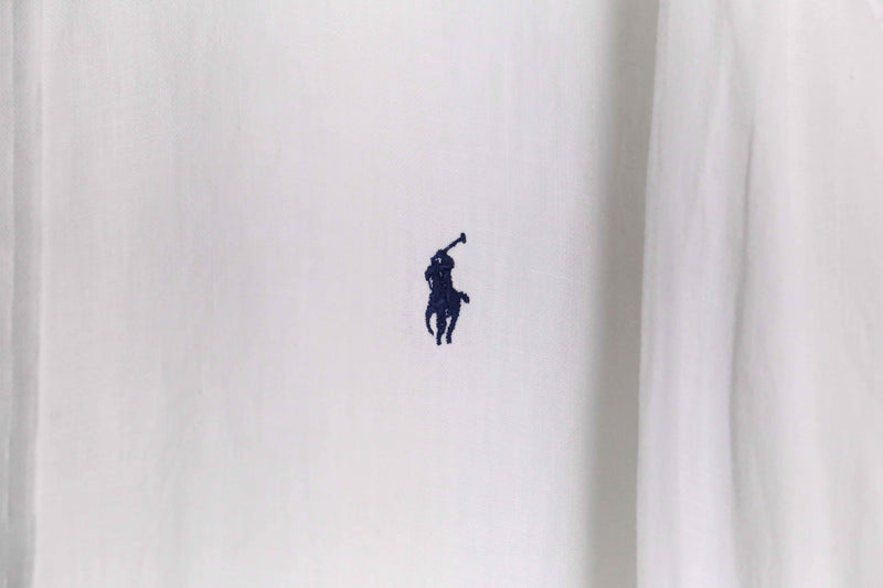 "Polo by RalphLauren" white refinement linen L/S shirt