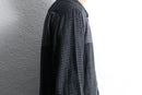 “claiborne”monochrome abstract grid rayon shirt