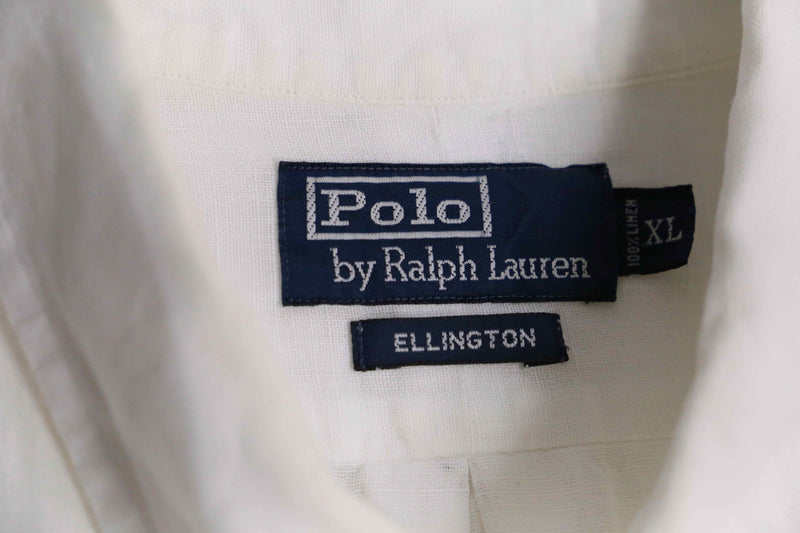 "Polo by RalphLauren" white refinement linen L/S shirt