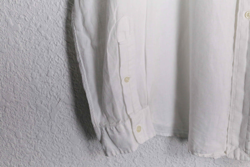 "Polo by RalphLauren" white refinement linen L/S shirt
