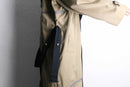 “Re:make” beige × black zip trench coat