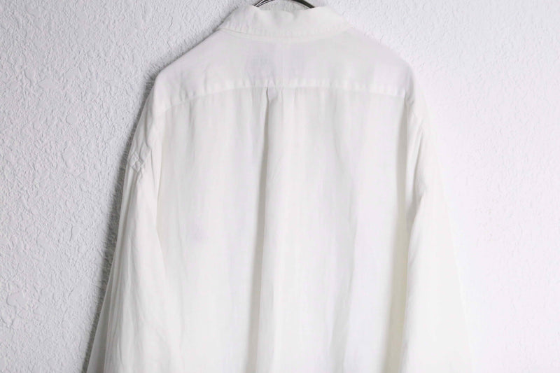 "Polo by RalphLauren" white refinement linen L/S shirt