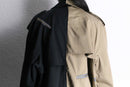 “Re:make” beige × black zip trench coat