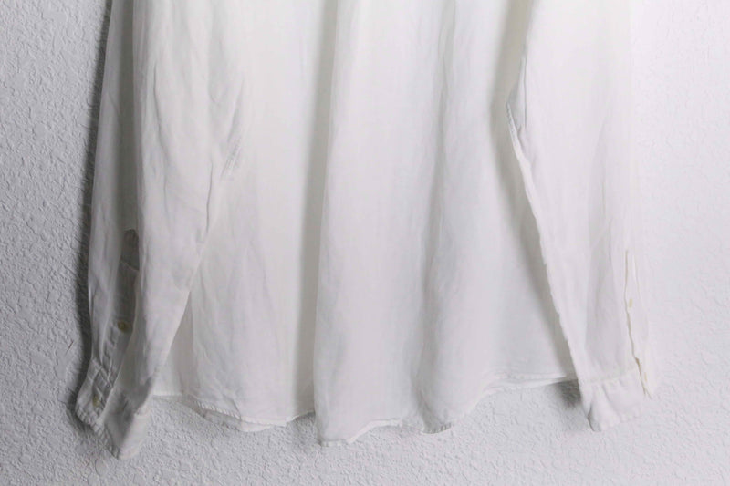 "Polo by RalphLauren" white refinement linen L/S shirt