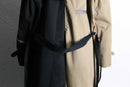 “Re:make” beige × black zip trench coat
