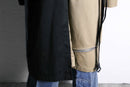 “Re:make” beige × black zip trench coat