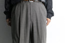 charcoal gray two-tuck wide slacks