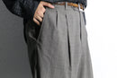 charcoal gray two-tuck wide slacks