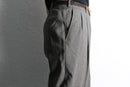 charcoal gray two-tuck wide slacks