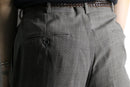 charcoal gray two-tuck wide slacks