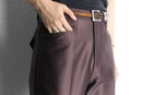 70's shiny brown wide semi tapered pants