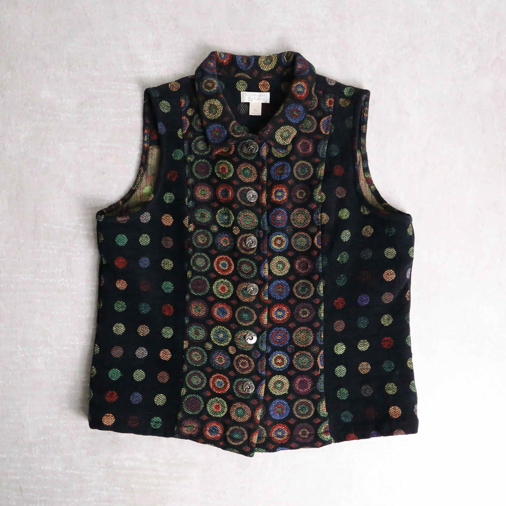 multicolor total circle design cotton vest