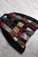 ”WHITE STAG” design patchwork velours jacket