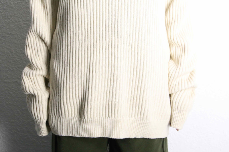 "L.L.Bean" henry neck cotton rib knit